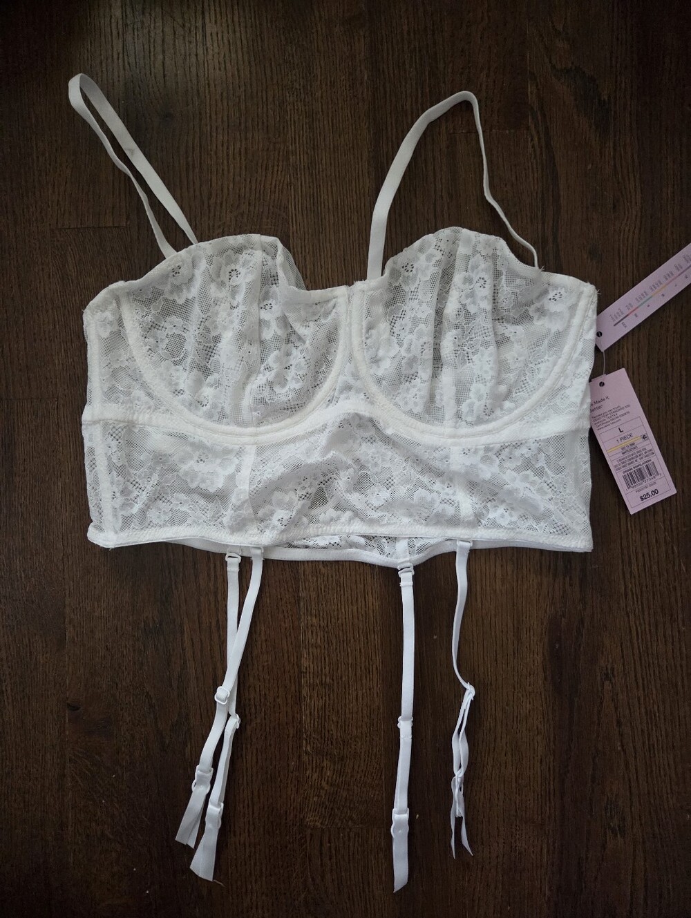 New Wild Fable Womens Large White Lace Underwire Bustier